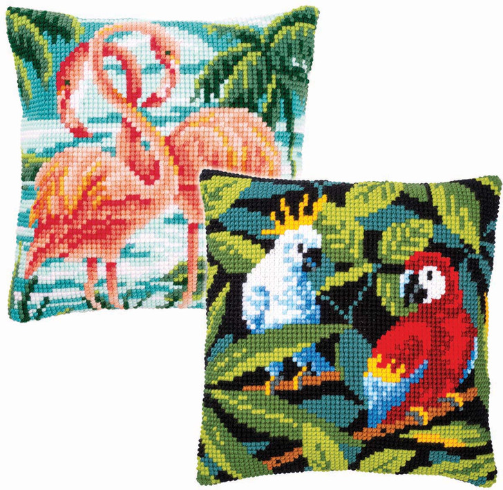 Vervaco Flamingos & Tropical Birds Needlepoint Kit