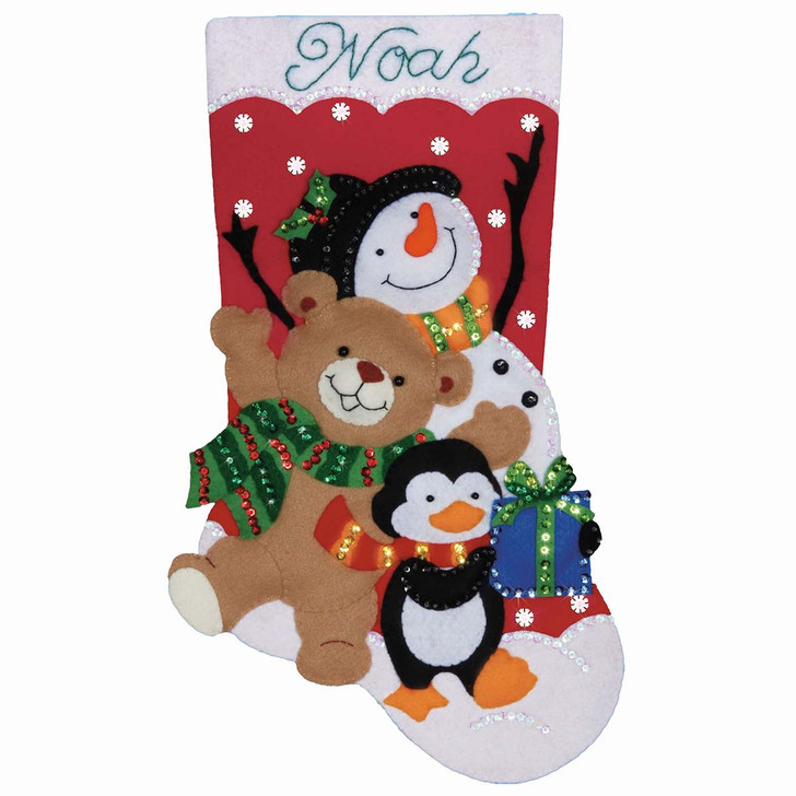 Design Works Joyful Holiday Friends Stocking Kit