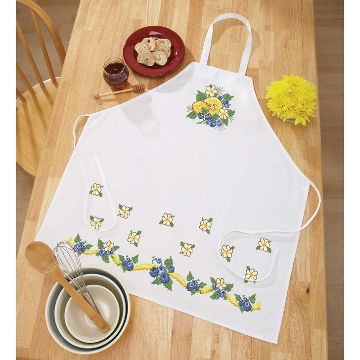 Herrschners Sweet Stitches Apron Stamped Cross-Stitch