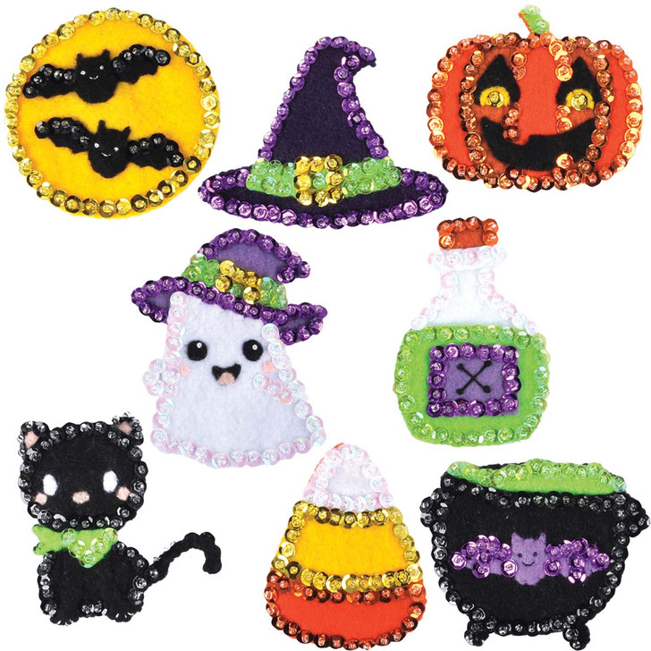 Herrschners Happy Halloween Magnets Felt & Sequin Kit