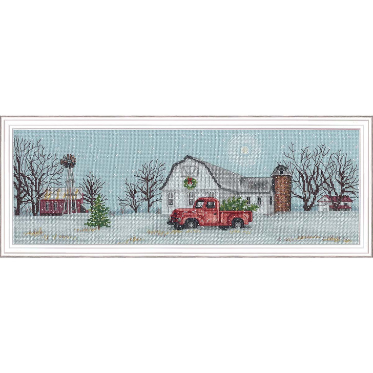 Dimensions Winter Farm Kit & Frame Counted Cross-Stitch