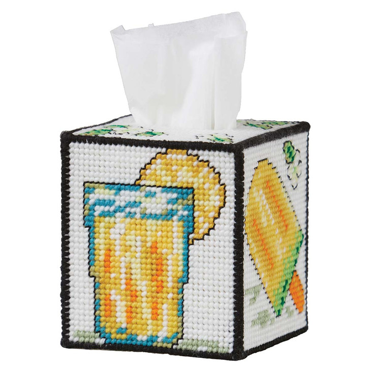 Herrschners Fresh Lemonade Tissue Box Plastic Canvas Kit