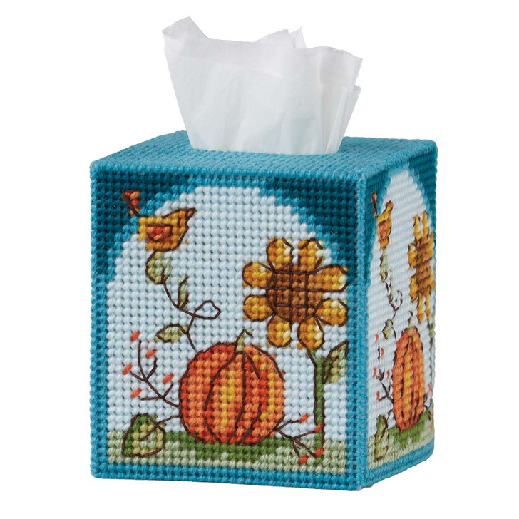 Herrschners Festive Fall Tissue Box Plastic Canvas Kit