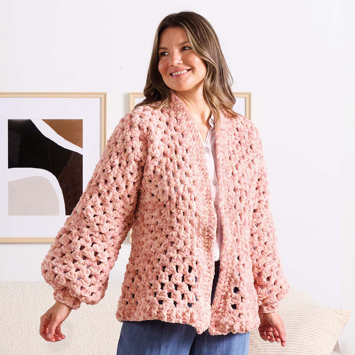 Bernat Hexi Hug Crochet Cardigan Crochet Kit