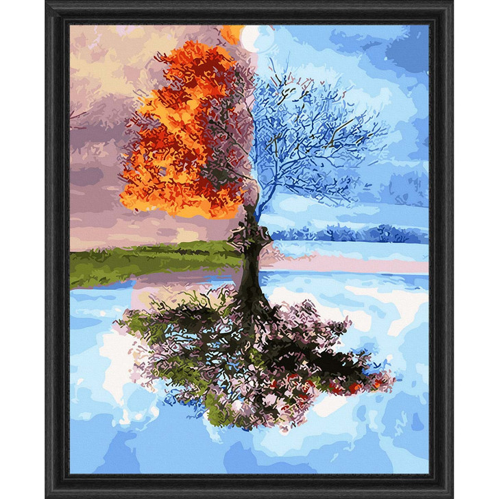 Adbrain Four Seasons Tree Kit & Frame Paint by Number Kit