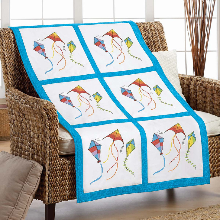 Herrschners Flying High Quilt Blocks Stamped Cross-Stitch