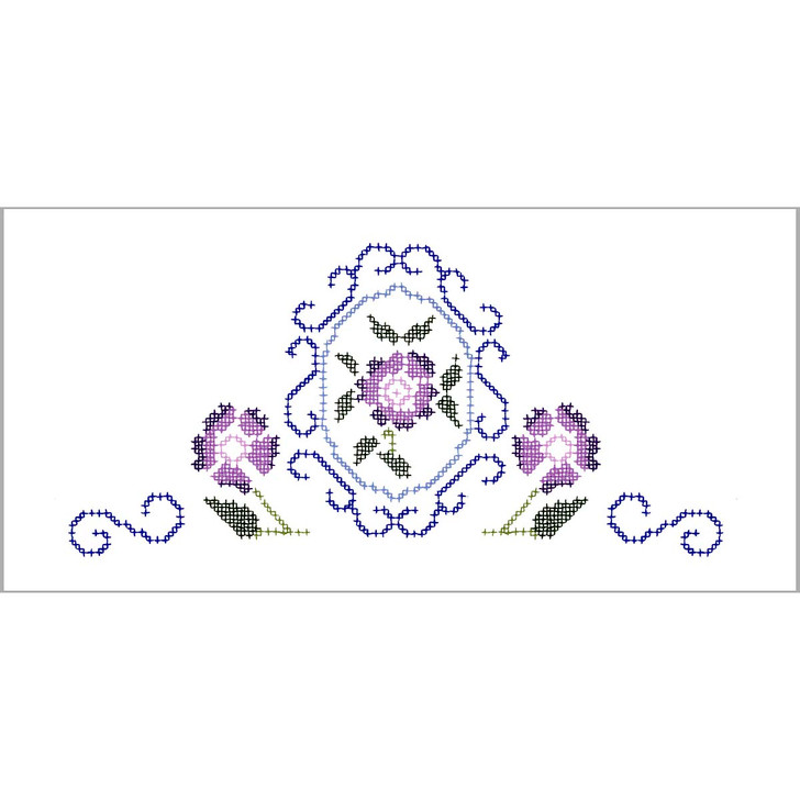 Herrschners Lauren  Pillowcase Pair or Dresser Scarf Thread Kit
