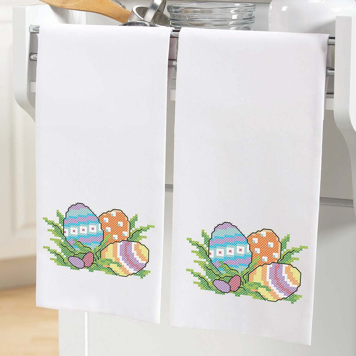 Herrschners Easter Blessings Towel Pair Thread Kit