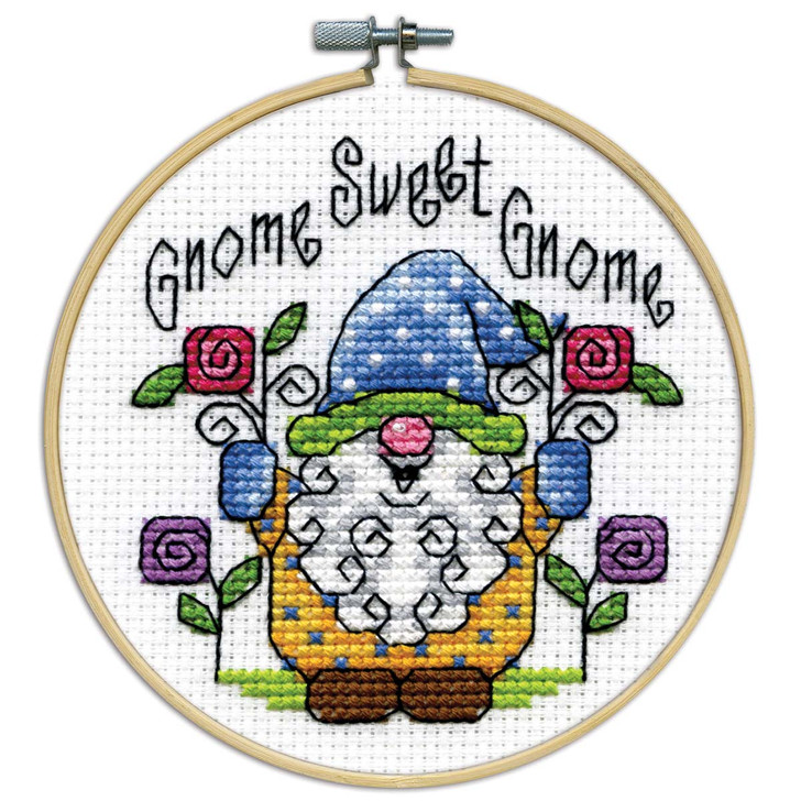 Design Works Gnome Sweet Gnome Hoop Counted Cross-Stitch Kit