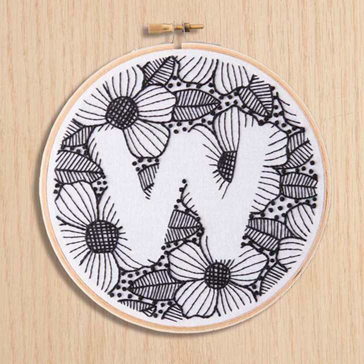 Leisure Arts Monogram Hoop Stamped Embroidery Kit
