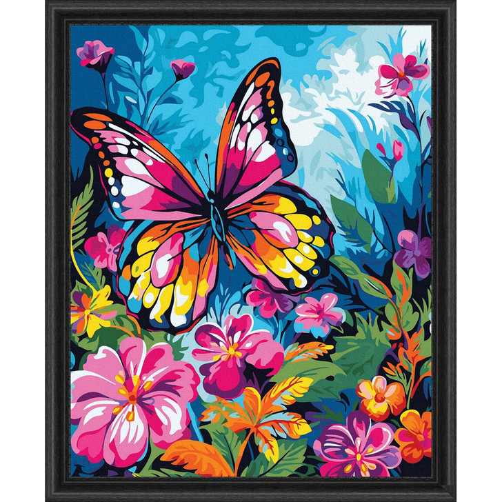 絵画 butterfly Adbrain Flower Butterfly Paint by Number Kit