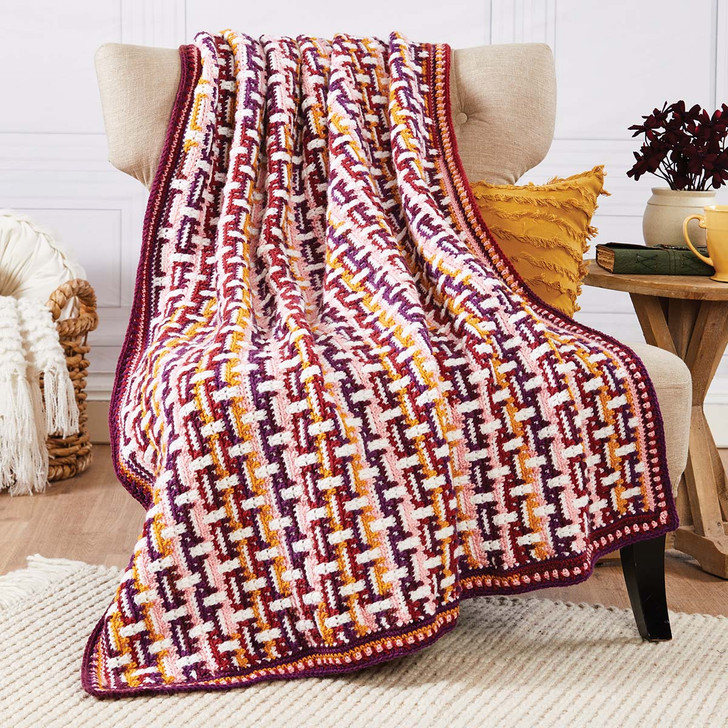Herrschners Amber Glow Mosaic Throw Crochet Kit