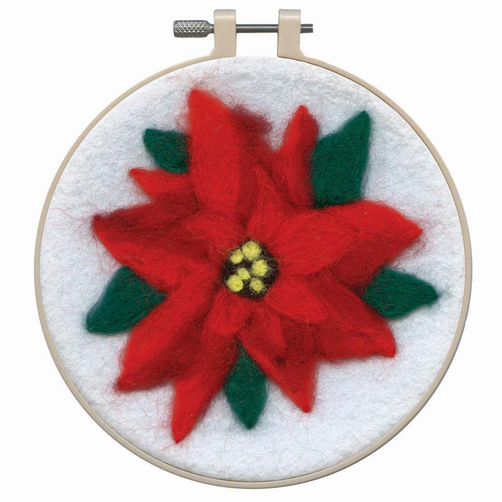 Design Works Poinsettia Hoop Needle Felting