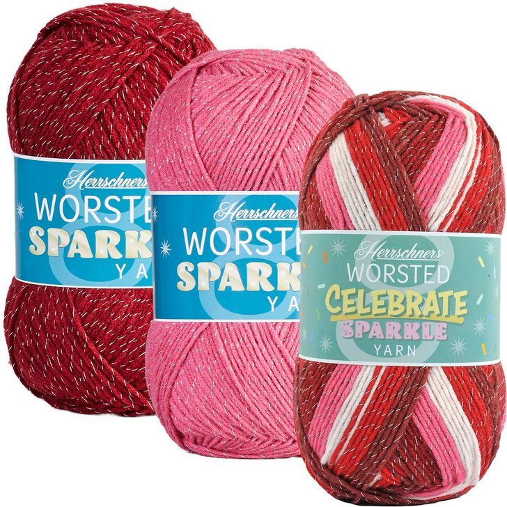 Herrschners Worsted 8 Celebrate Sparkle Yarn Pack