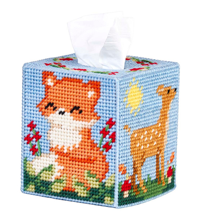 Herrschners Into the Woods Tissue Box Plastic Canvas Kit