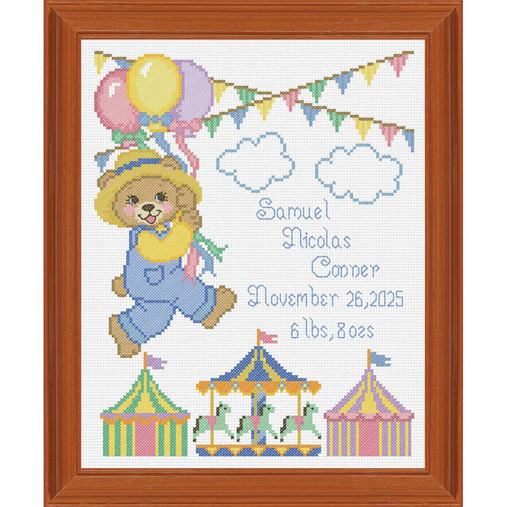 Baby by Herrschners County Bear Birth Record Counted Cross-Stitch Kit