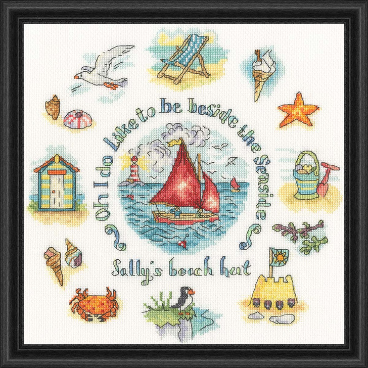 Bothy Threads Beside The Seaside Kit & Frame Stamped Embroidery