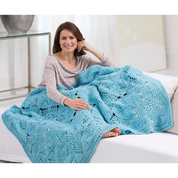 Red Heart April Showers Throw Crochet Kit