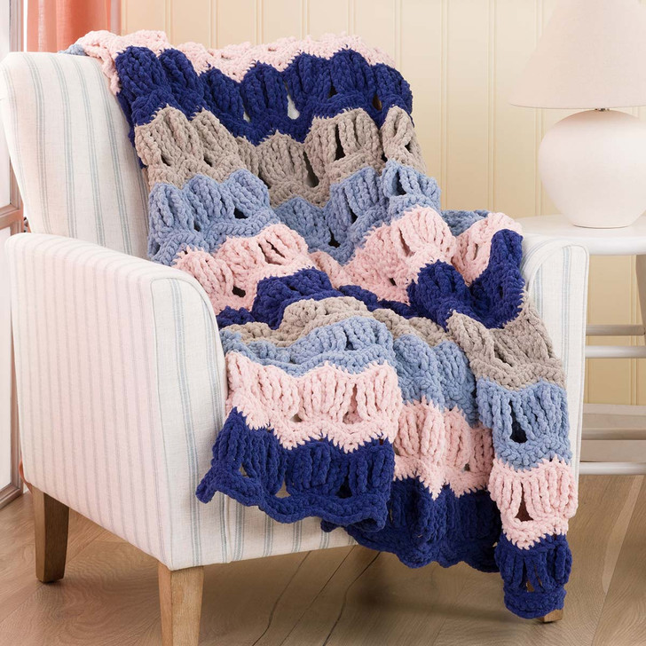 Bernat Vintage Fan Ripple Blanket Crochet Kit