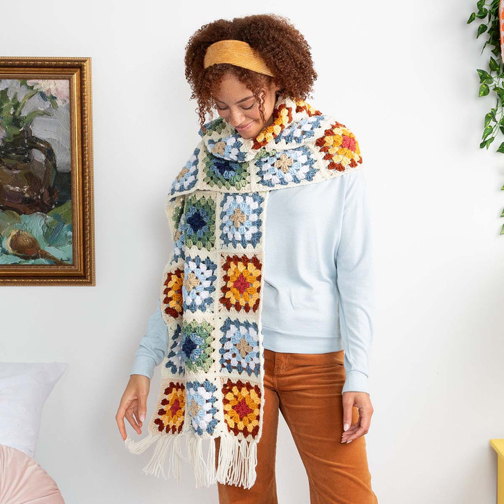 Red Heart Granny's Hug Scarf Crochet Kit