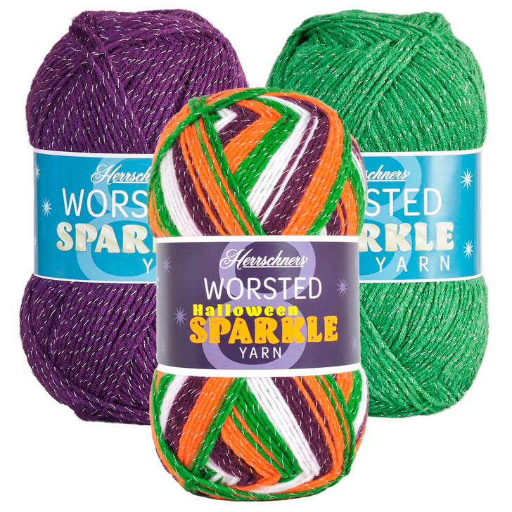 Herrschners Worsted 8 Halloween Sparkle Yarn Pack