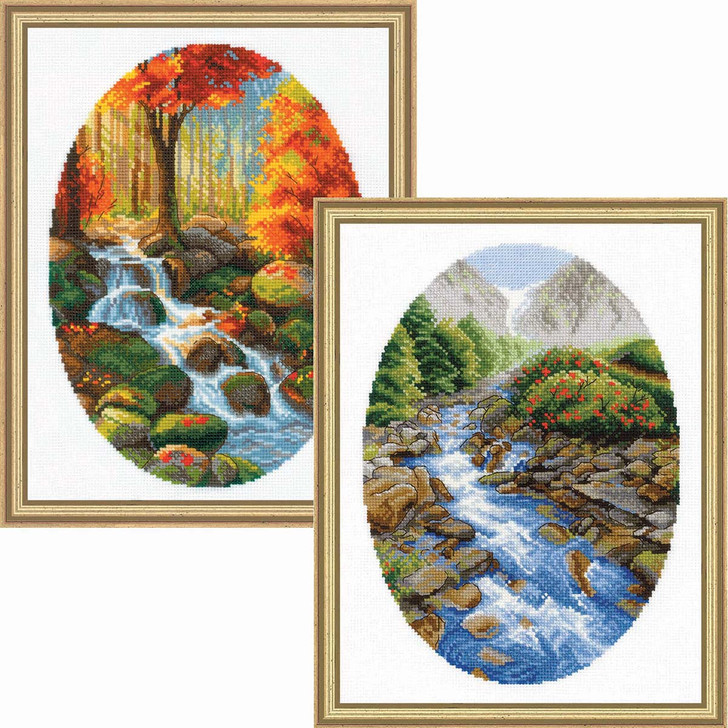 RIOLIS Cascading Landscapes Set Counted Cross-Stitch Kit