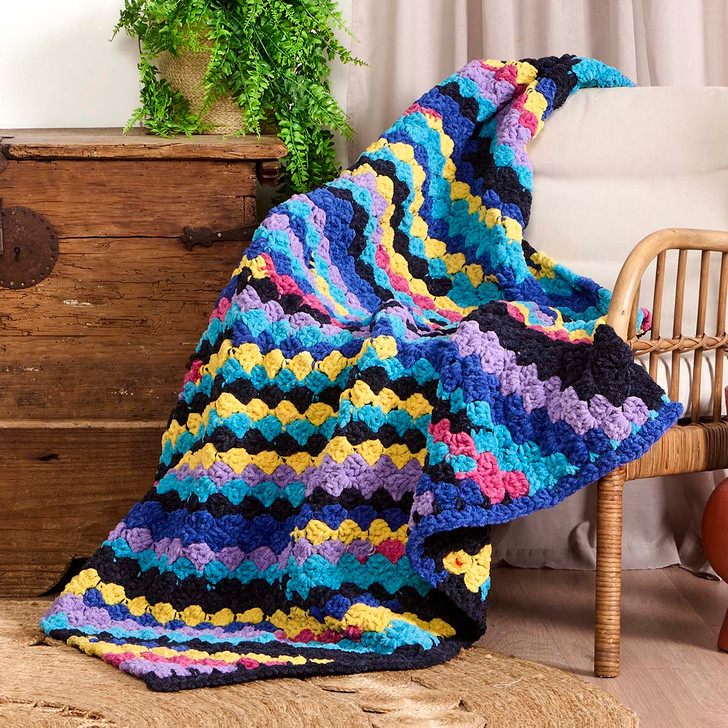 Bernat Cozy Colorburst Throw Crochet Kit