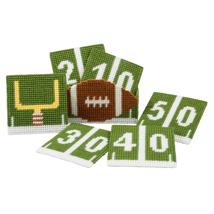 Herrschners Touchdown Coasters with Holder Plastic Canvas Free Download