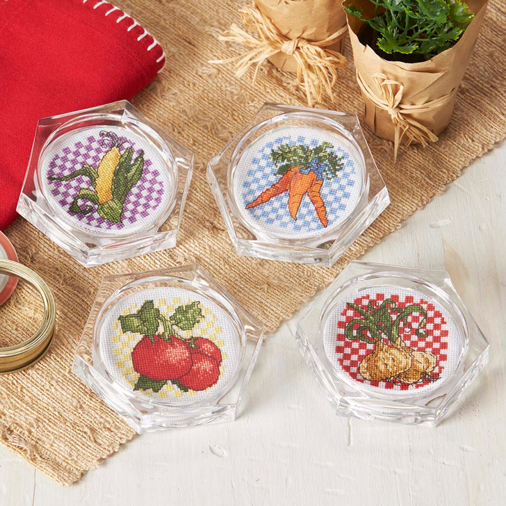 Herrschners Garden Fresh Coasters Counted Cross-Stitch Free Download