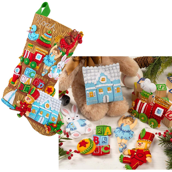 Bucilla Toyland Treasures, Set of 2 Felt & Sequin Kit