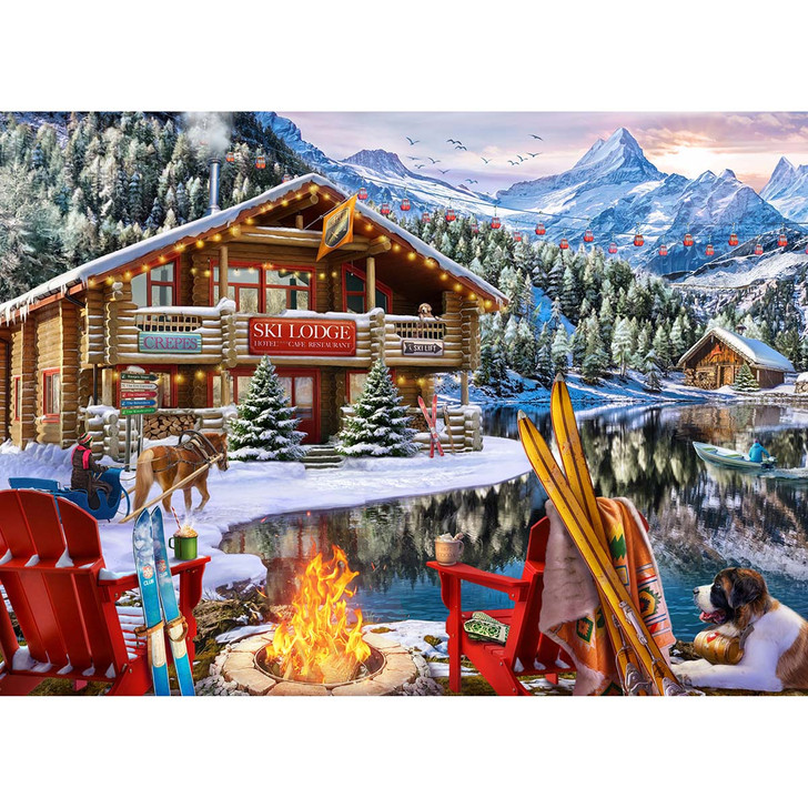 Vermont Christmas Company Ski Lodge Jigsaw Puzzle