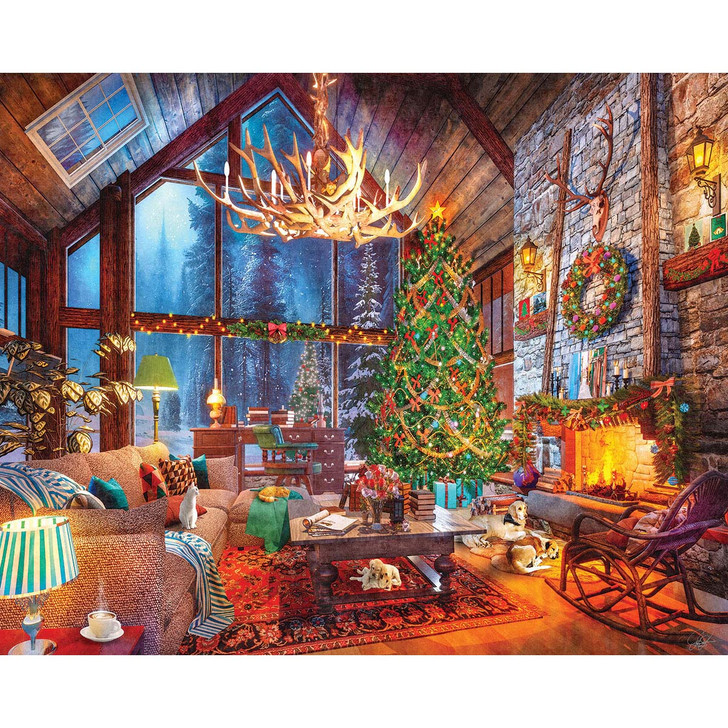 White Mountain Christmas at the Cabin Jigsaw Puzzle