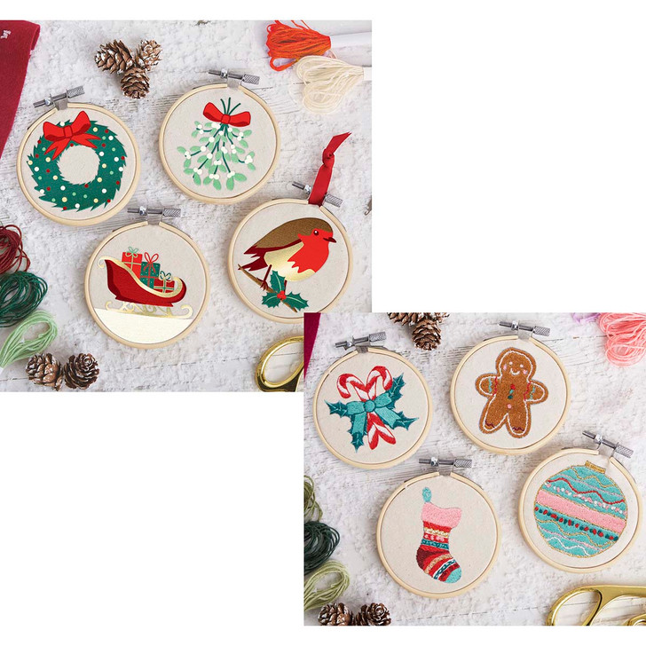 Fa La La Fun Mini Hoop Set Stamped Embroidery Kit