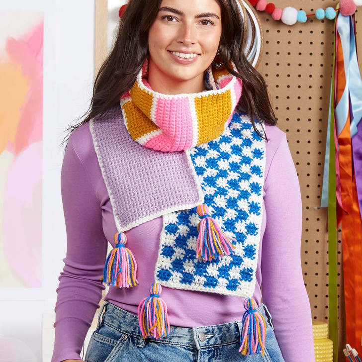 Red Heart Color Crazy Scarf Crochet Kit