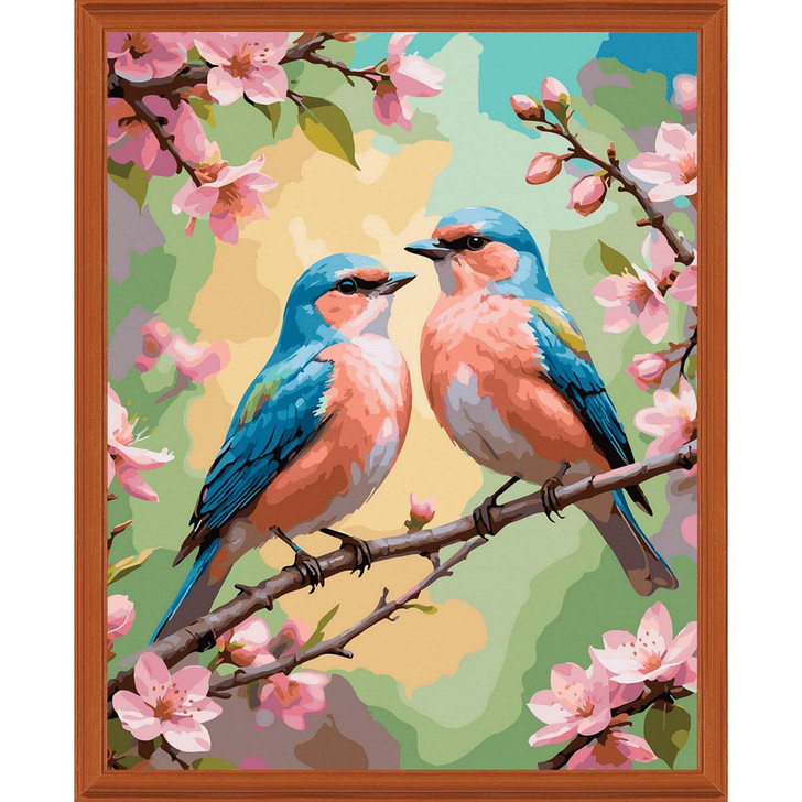 Adbrain Spring Birds Kit & Frame Paint by Number Kit