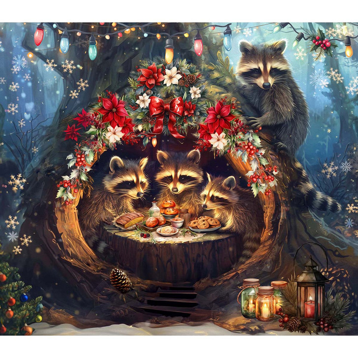 Diamond Art Club Racoon Christmas Diamond Painting