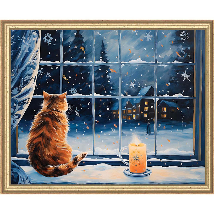 Craftoria Cozy Christmas Kitten Kit & Frame Paint by Number Kit