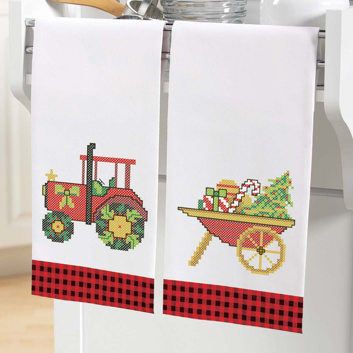 Farmhouse Christmas Towel Pair Thread Kit