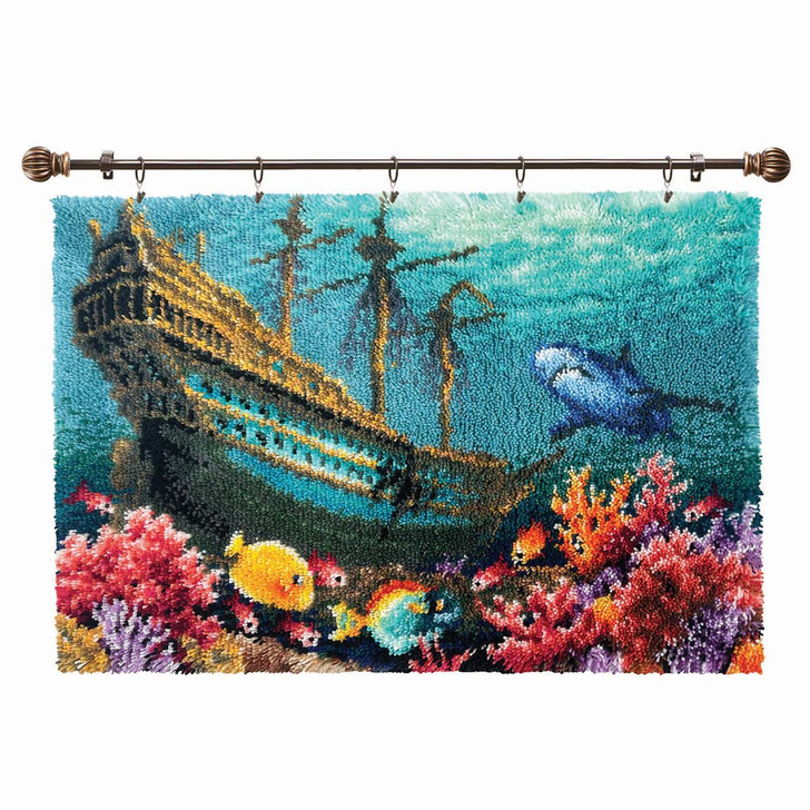 Herrschners Shipwreck Harbor Kit & Hanger Latch Hook Kit