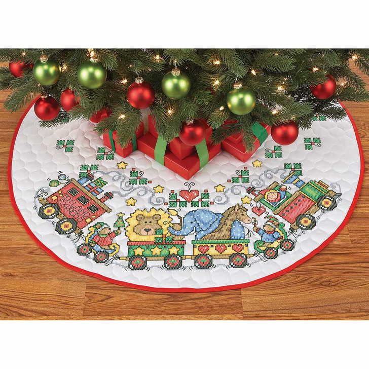 Herrschners Christmas Toy Shop Value Tree Skirt Stamped Cross-Stitch