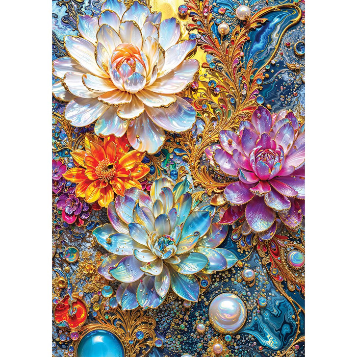 Enjoy Pearlescent Waterlilies Jigsaw Puzzle