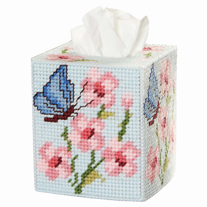 Herrschners Sakura Tissue Box Plastic Canvas Kit