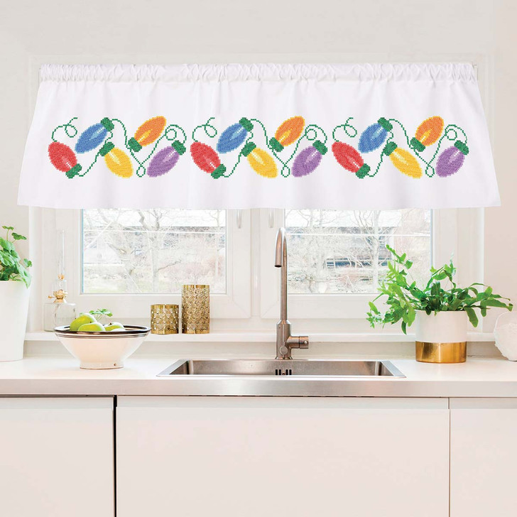 Herrschners Dancing Lights Valance Stamped Cross-Stitch