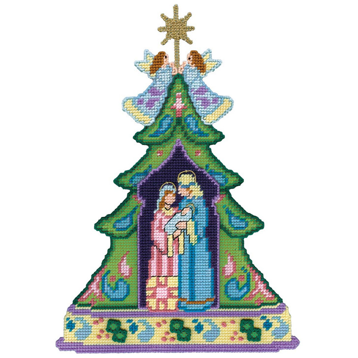 Design Works Nativity Tree Wall Hanging Plastic Canvas Kit