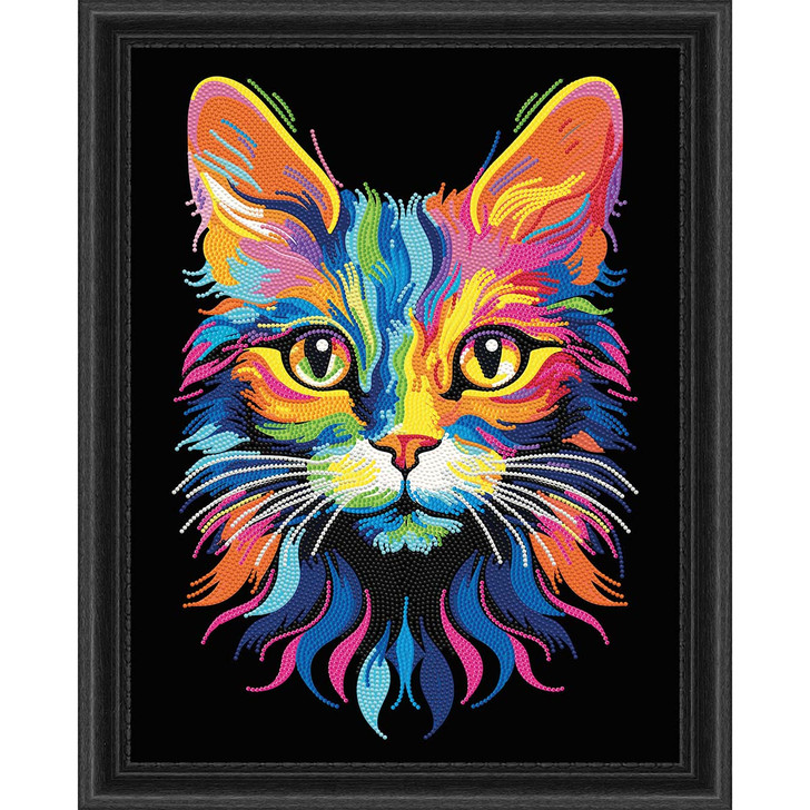 Diamond Dotz Neon Flock Cat Kit & Frame Diamond Painting