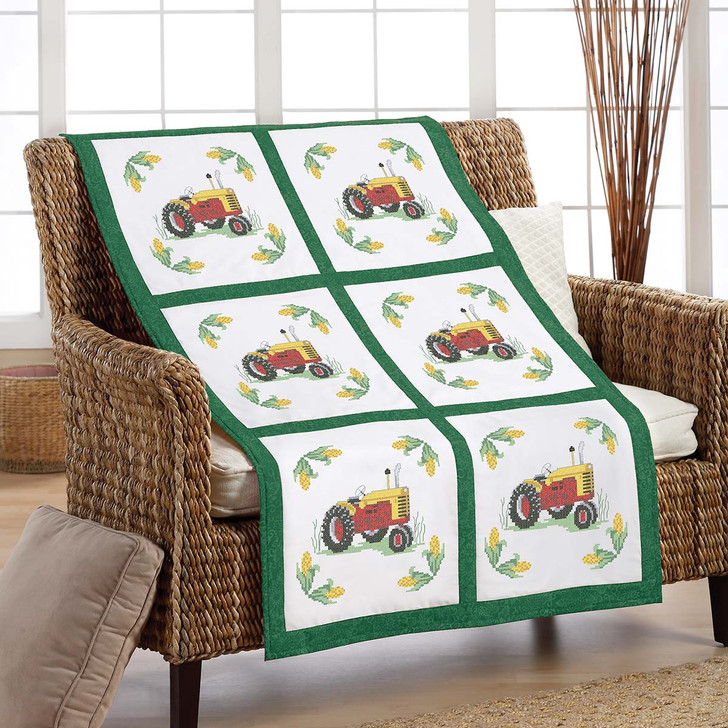 Herrschners A Farm Life Quilt Blocks Stamped Cross-Stitch