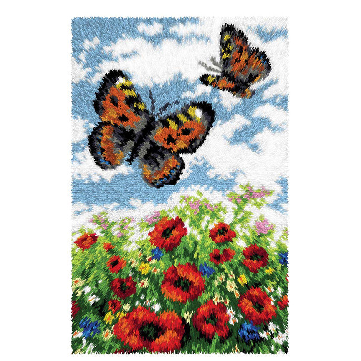 Orchidea Meadow with Butterflies Latch Hook Kit