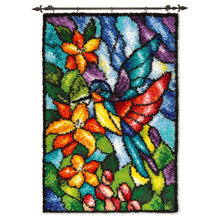 Herrschners Hummingbird Grove Kit & Hanger Latch Hook Kit