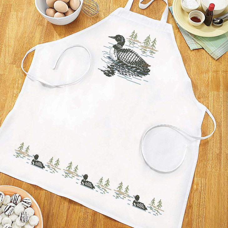Herrschners Northwoods Loon Apron Stamped Cross-Stitch