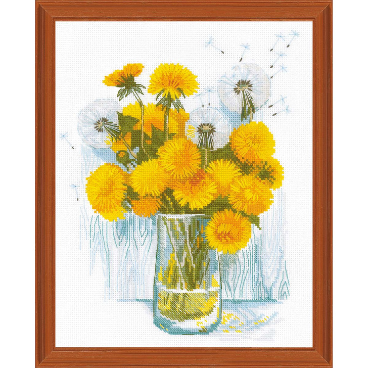 RIOLIS Sunny Dandelions Kit & Frame Counted Cross-Stitch Kit